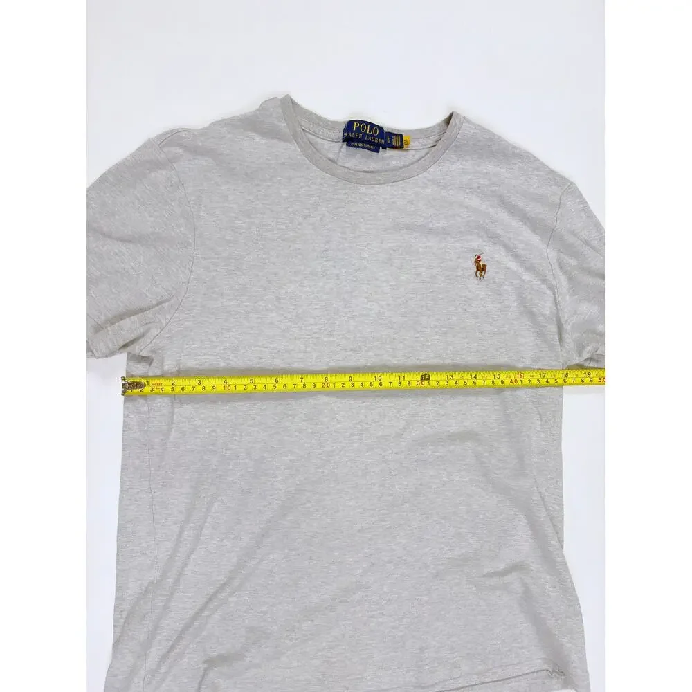 Polo Ralph Lauren Custom Slim Fit T Shirt Gray Pony Logo Preppy Coastal Classic